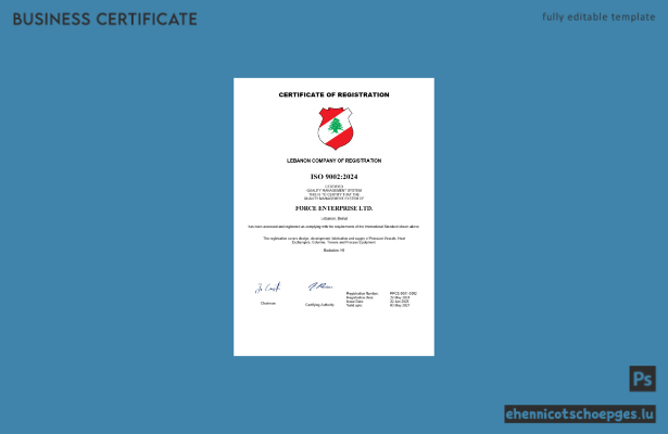Libanon Firmenregistrierungsurkunde – Beispielvorschau (Word und PDF)